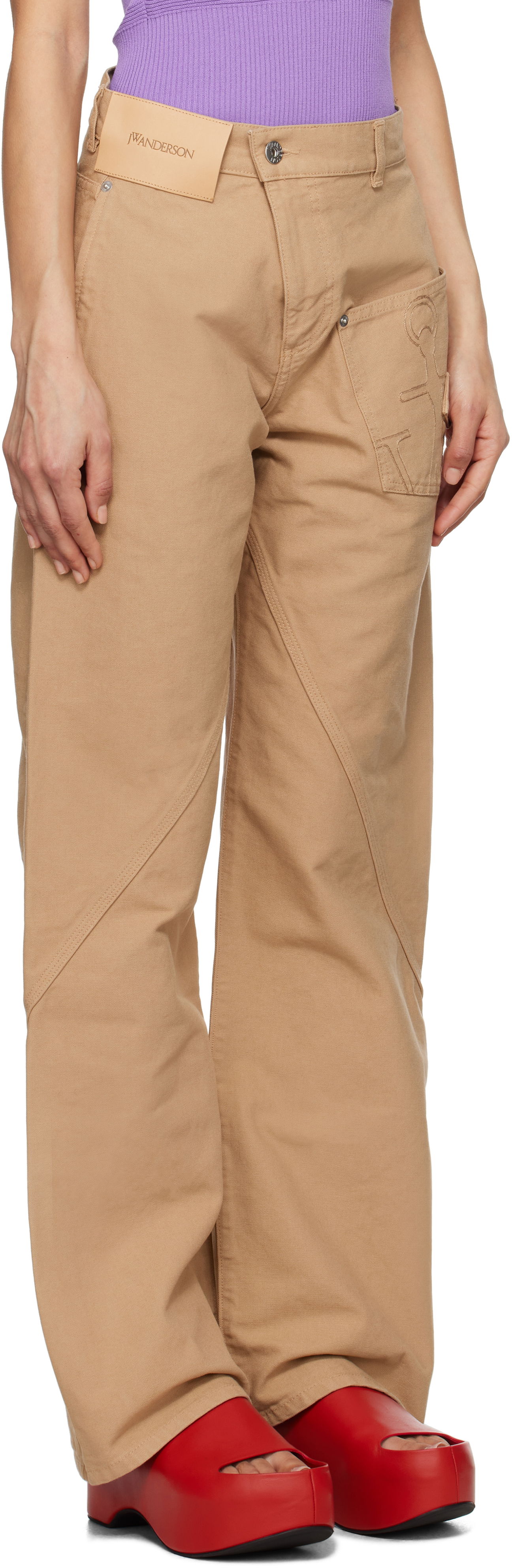 Cargo bukser JW Anderson JW Anderson Twisted Workwear Trousers Beige | TR0384-PG1744, 1