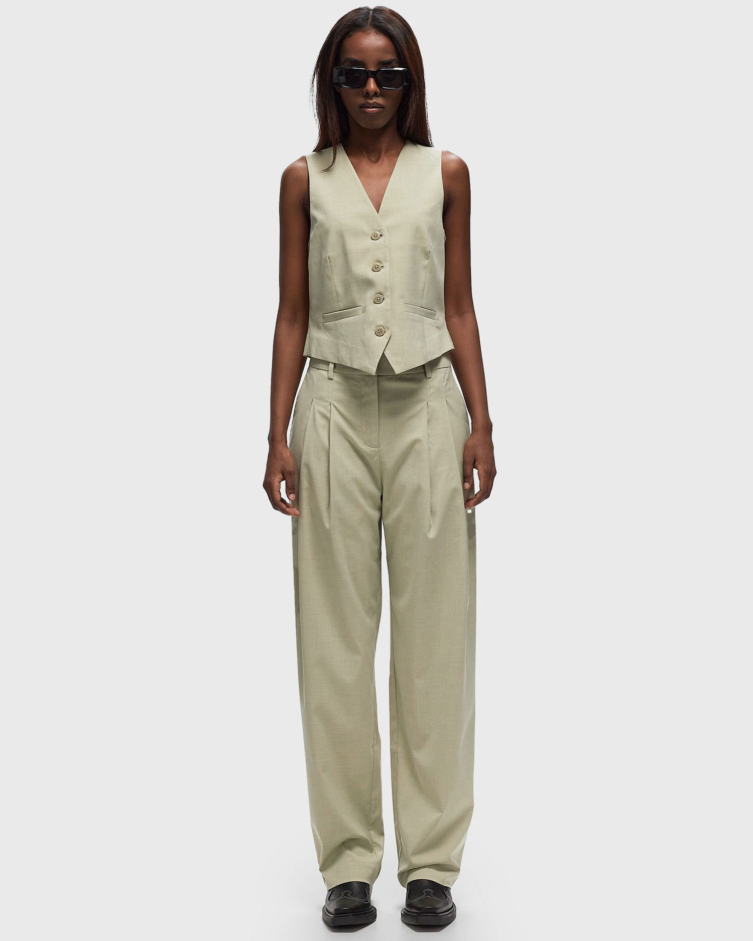 Bukser Samsoe Samsoe Samsøe & Samsøe SALUZY Casual Trousers, Size L Beige | F24200070-LIGHT-OLIVE, 1