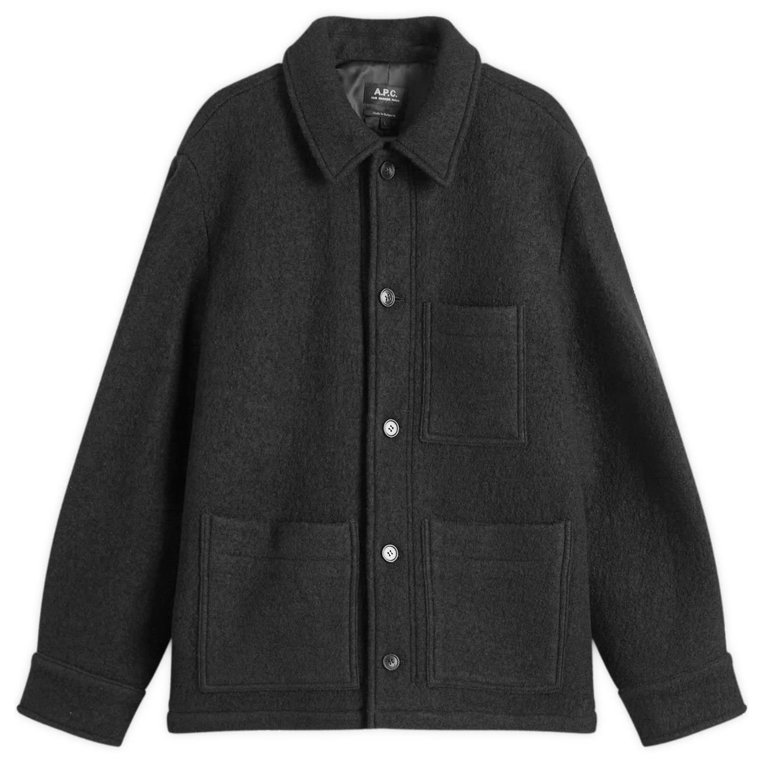 Jakke A.P.C. Men's Emile Felted Wool Chore Jacket, Size Small Sort | WVBEH-H32029-LZZ, 1