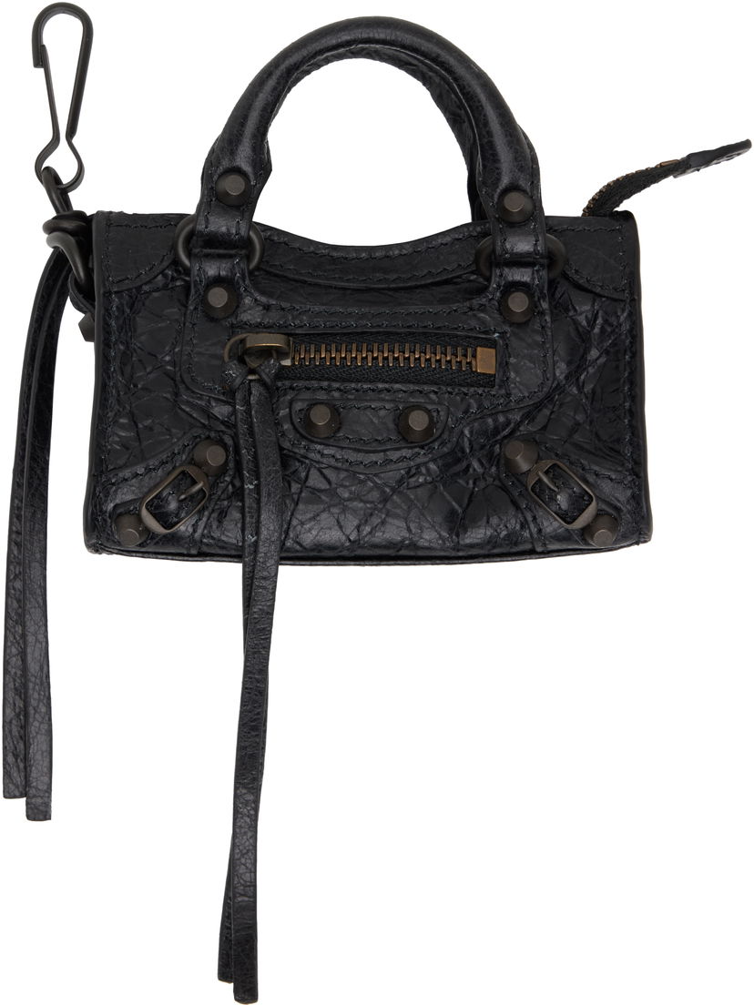 Nøgleringe Balenciaga Balenciaga 'Le City' Micro Bag Charm Sort | 819471 2ABEK