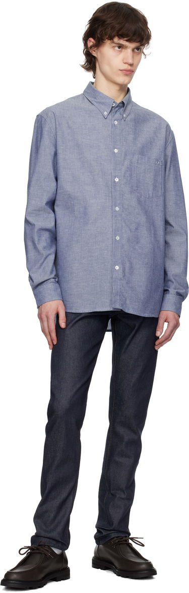Skjorte A.P.C. A.P.C. Edouard Embroidered Shirt Blå | COHDV-H12509, 3