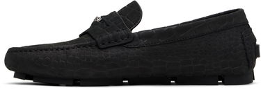 Sneakers og sko Versace Embossed Leather Driver Loafers Sort | 1013960_1A12292, 2