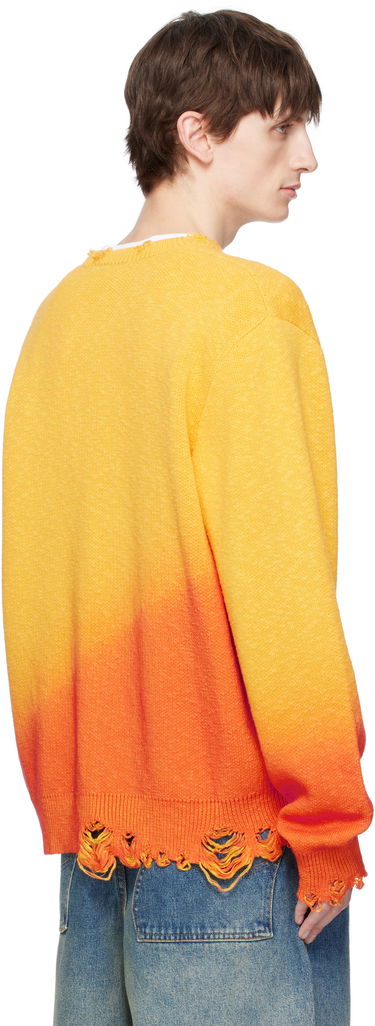 Sweater Dime Dime Gradient Knit Sweater with Cat Embroidery Orange | DIMESP2510SUN, 2