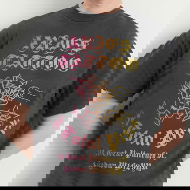 T-shirt Aries Faded Tattoo Shop T-Shirt Grå | AR60013-BLK, 4