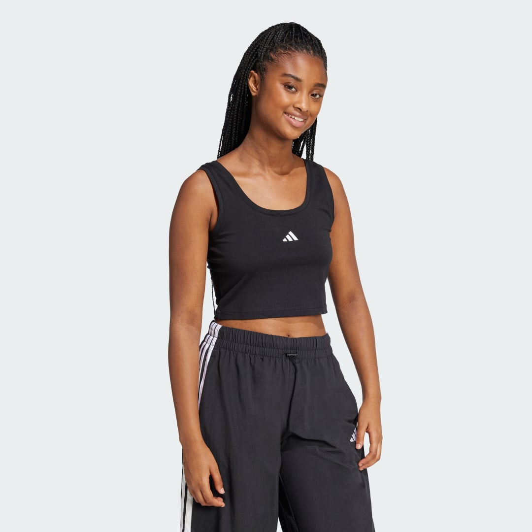 Crop top adidas Performance Cotton Tank Top Sort | JE1321, 1