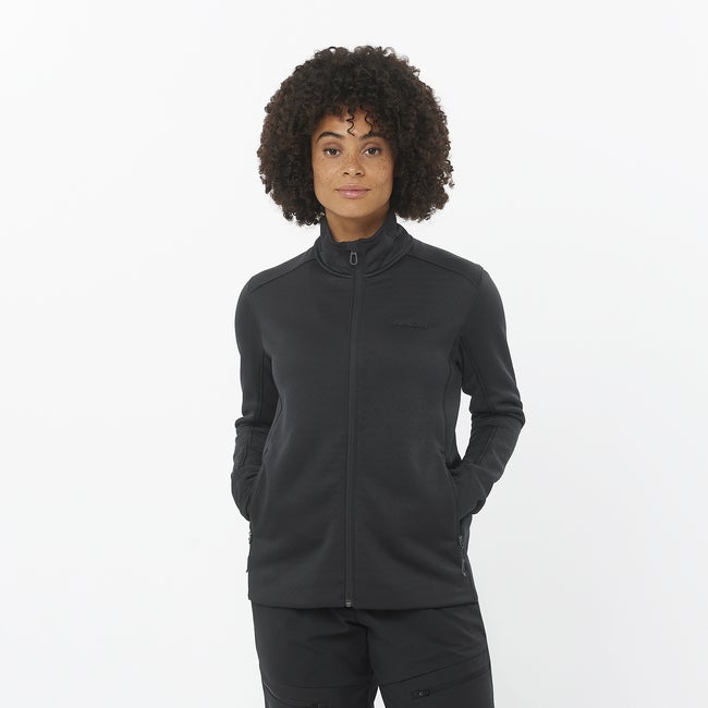 Sweatshirt Salomon Warm Fleece Jacket Sort | LC2294000, 0