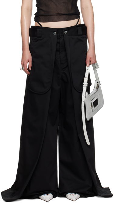 Bukser Jean Paul Gaultier Oliver Edition 'The Wrap' Wide Leg Trousers Sort | 24/27-F-PA113P-C048-00, 0
