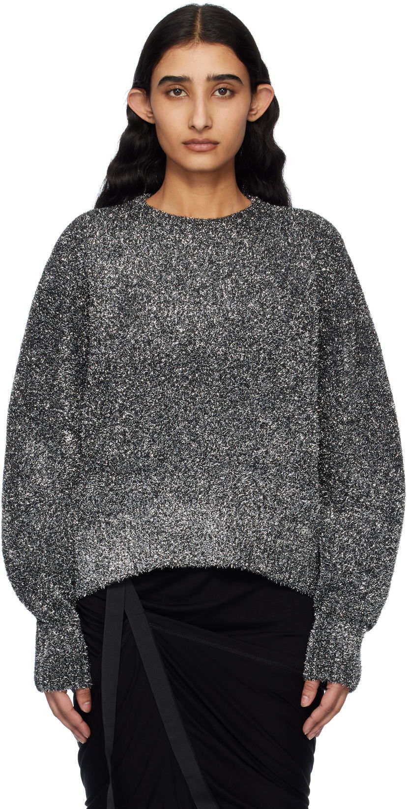 Sweater Helmut Lang Helmut Lang Apex Lurex Crew Sweater Metalisk | O10HW706