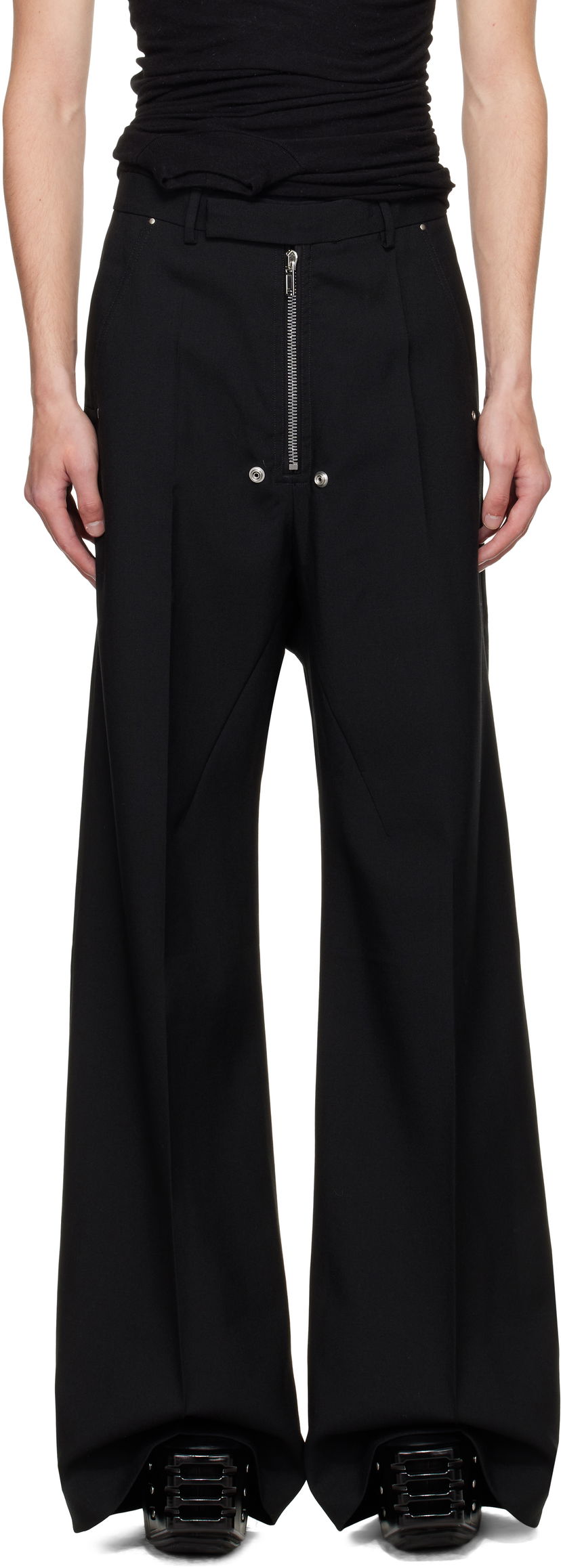 Bukser Rick Owens Rick Owens Concordians Wide Bela Tailored Trousers Sort | RU02E1354 WGP