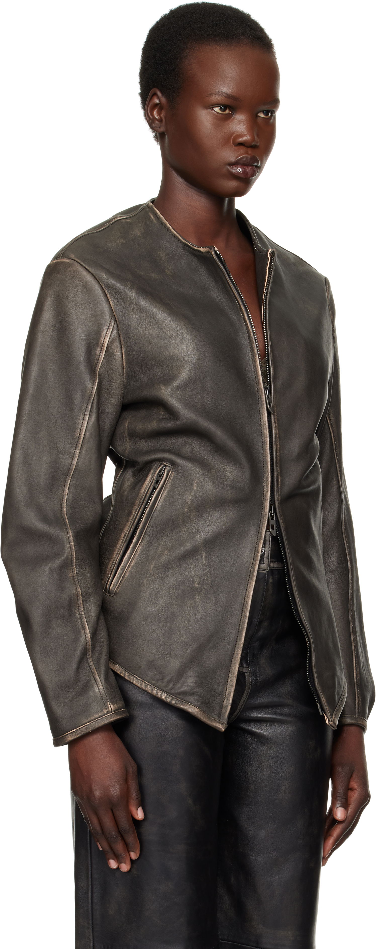 Jakke Diesel Leather Jacket Sort | A15873 0EGBL, 1