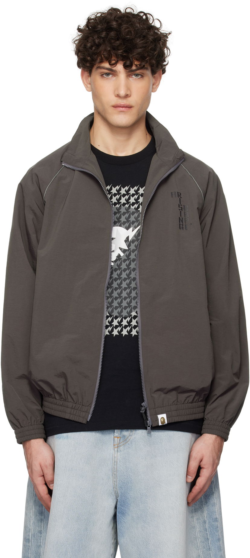 Vindjakke BAPE Tiger & Dragon Track Jacket Grå | 001LJK701002L