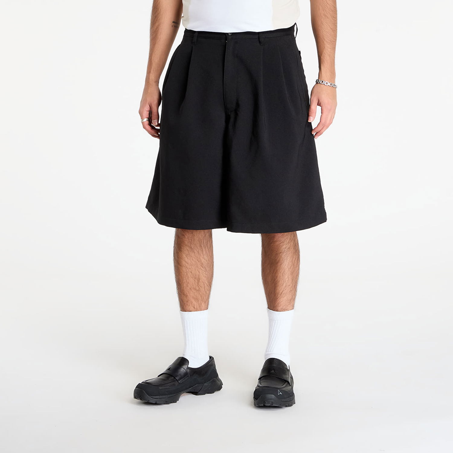 Shorts Comme des Garçons Comme des Garçons SHIRT Short Pleated Trousers With Patch Pockets Sort | FP-P502-W25 Black, 0