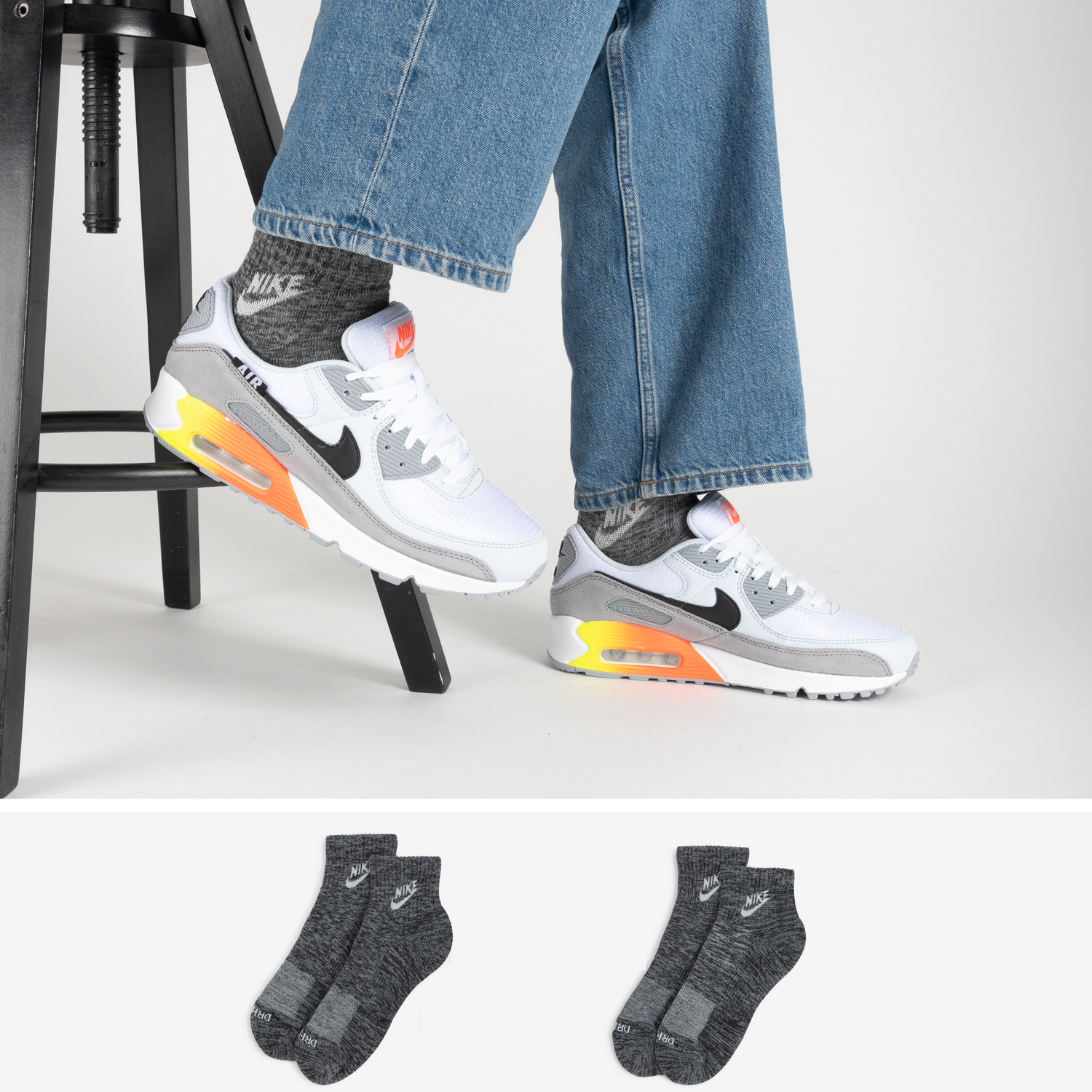 Sokker Nike Everyday Plus Mid Socks Grå | DJ5857-010, 1