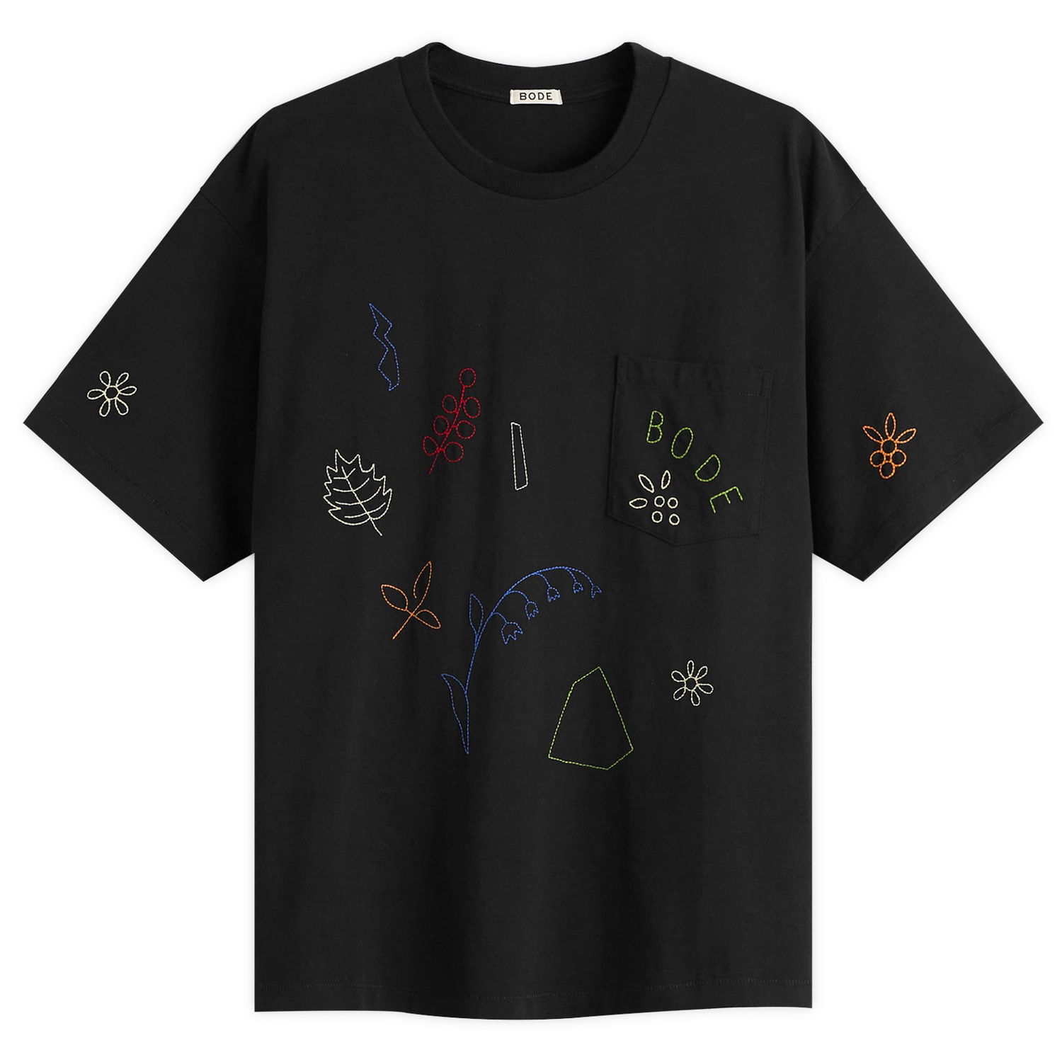 T-shirt Bode Embroidered Field Guide T-Shirt, Size Large Sort | MRF25CS019, 0