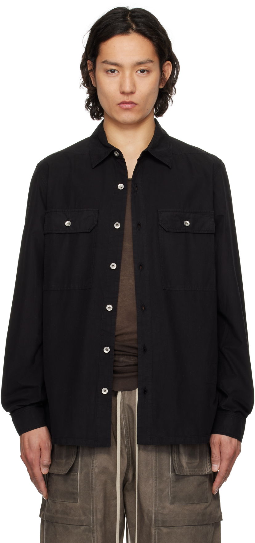 Skjorte Rick Owens Rick Owens DRKSHDW Hollywood Overshirt Sort | DU01E3296 P