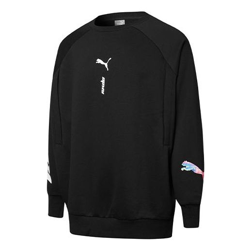 Sweater Puma Logo Printing Round-neck Sweatshirt Sort | 532695-01