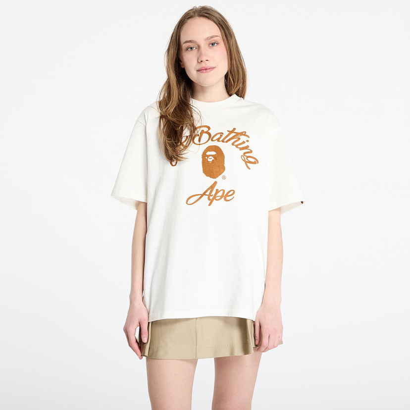T-shirt BAPE A BATHING APE Chain Stitch College Relaxed Fit T-Shirt Hvid | 001CSL301344MIVY
