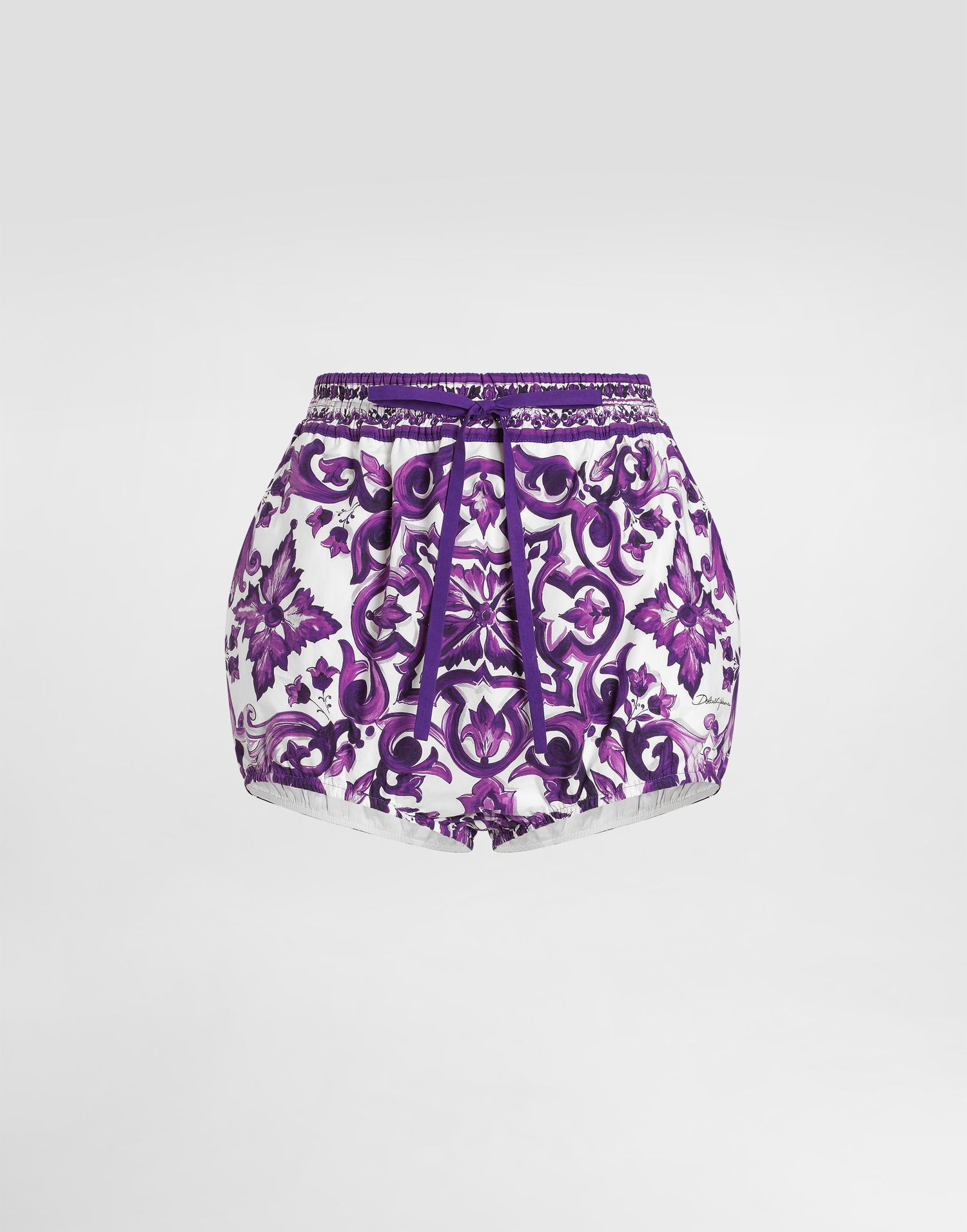 Shorts Dolce & Gabbana Dolce & Gabbana Majolica Print Poplin Shorts Lilla | FTDB2THH5EQI23TN, 0
