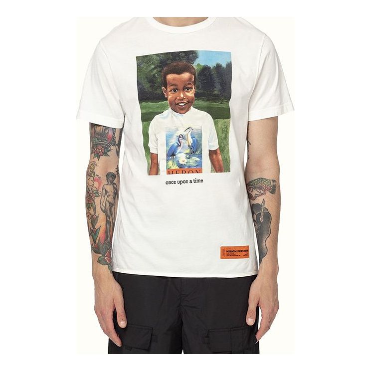 T-shirt HERON PRESTON Heron Preston Little Boy Print T-Shirt Hvid | HMAA011S209140190188
