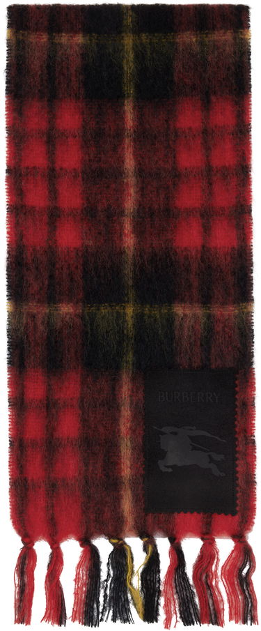 Tørklæde Burberry Burberry Check Mohair and Wool Scarf Rød | 8114096, 0