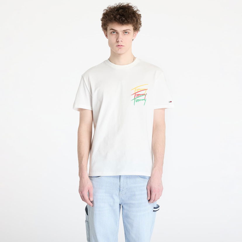 T-shirt Tommy Hilfiger Tommy Jeans Regular Twisted Sign Tee Hvid | DM0DM20771 YBL