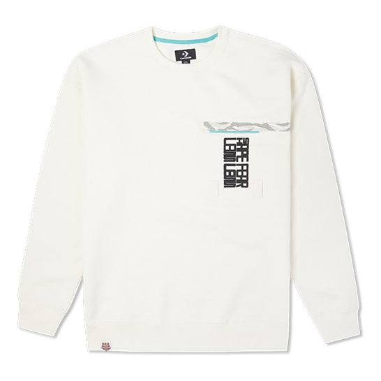 Sweater Converse New Year Series Fleece Lined Pocket Sweatshirt Hvid | 10024156-A01