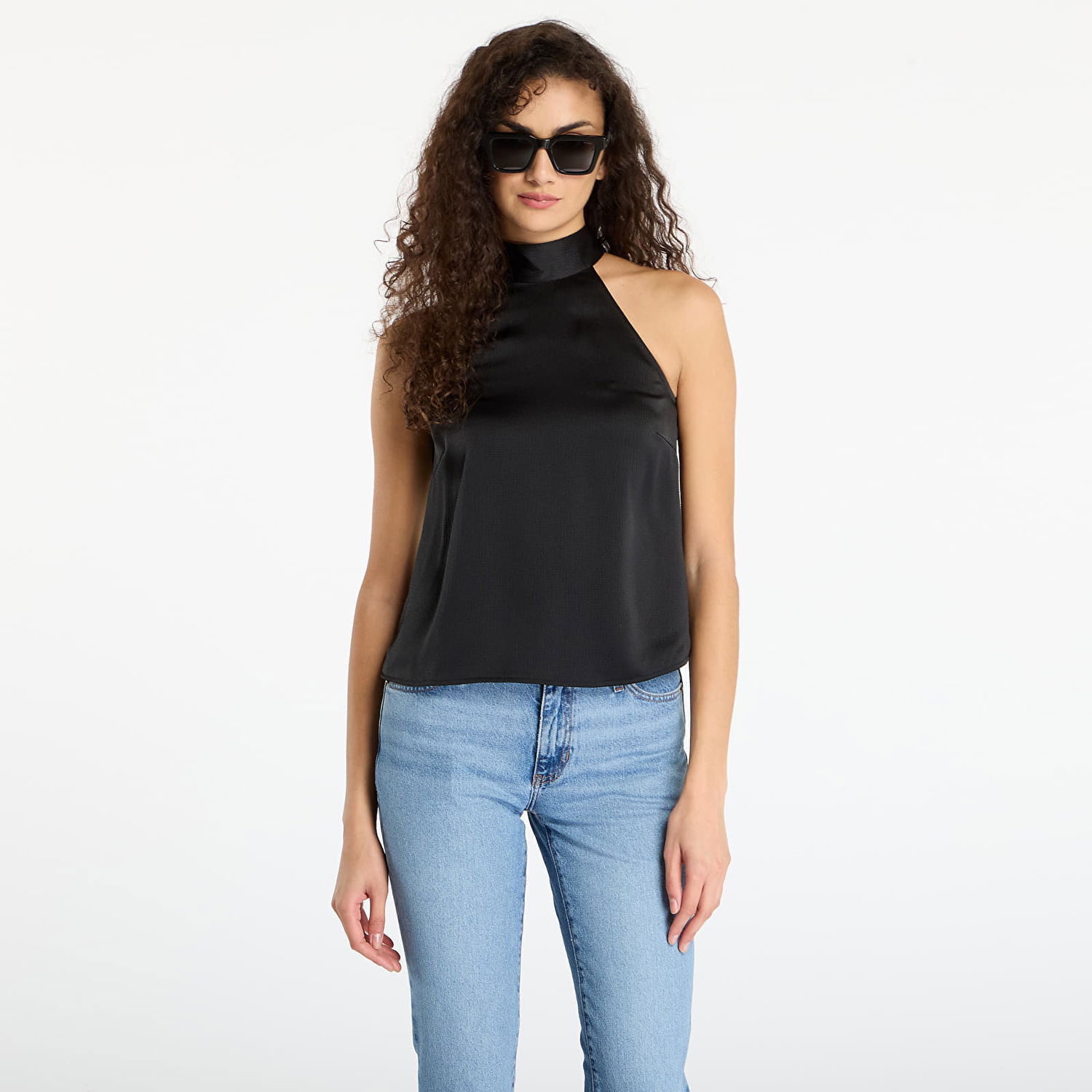 Tanktop Samsoe Samsoe Satin Halter Neck Top Sarheos Sort | F25400155_CLR000021, 0