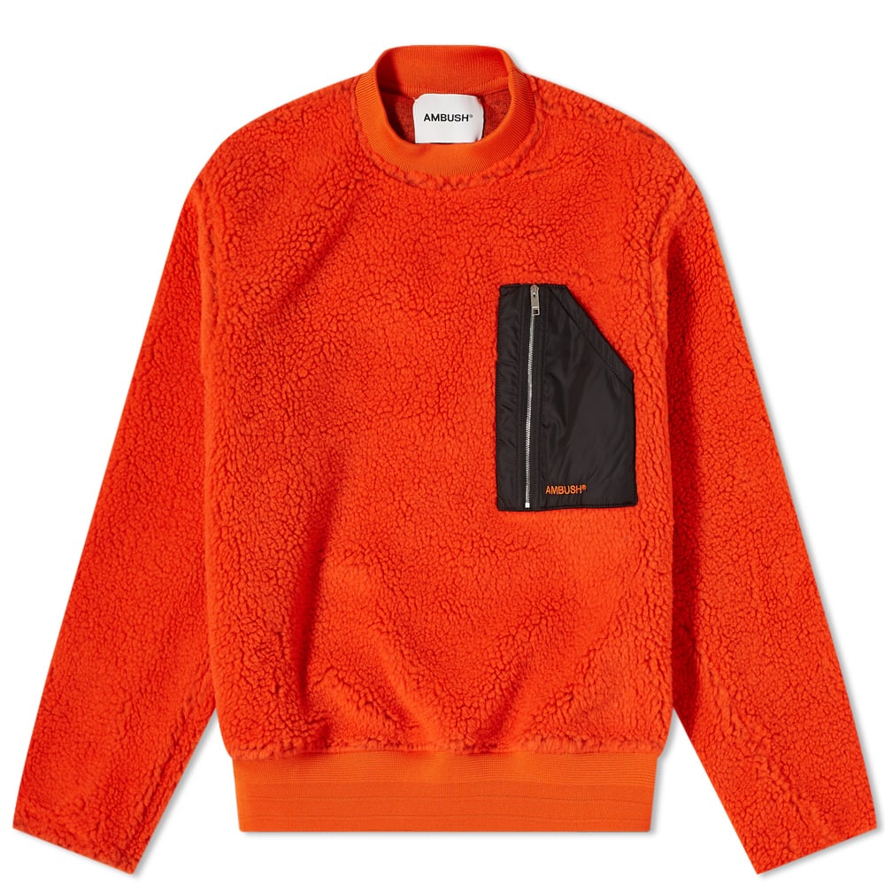 Sweater Ambush Pocket Polar Fleece Crewneck Rød | BMEA013F21FAB0012222, 0