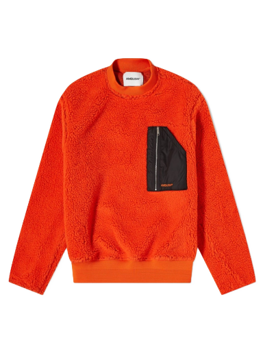 Sweater Ambush Pocket Polar Fleece Crewneck Rød | BMEA013F21FAB0012222