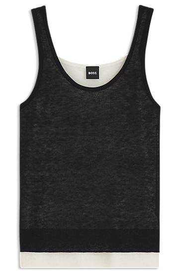 Tanktop BOSS BOSS Layered Knit Vest Top Sort | 50542868