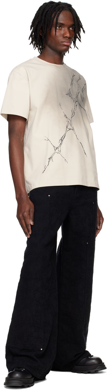 T-shirt HELIOT EMIL HELIOT EMIL Fluxus Graphic T-Shirt Beige | PRESS25_M_09_129_ST18, 3