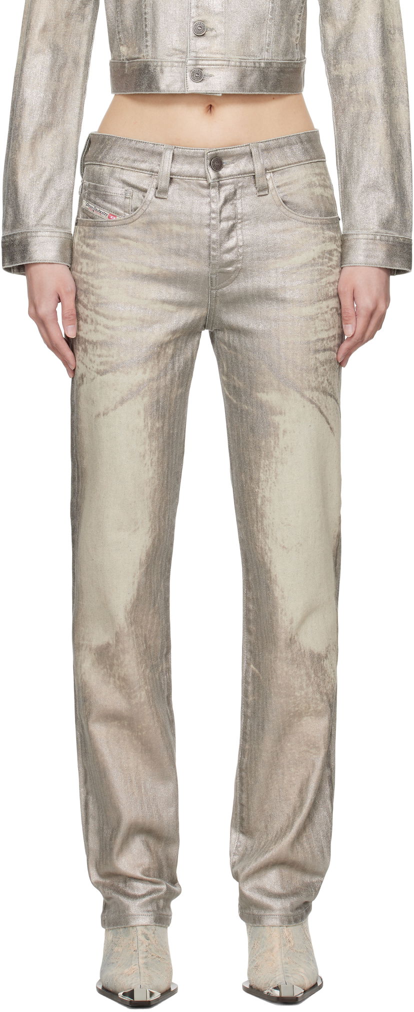 Jeans Diesel Metallic Straight Jeans Metalisk | A14797 0CBCZ