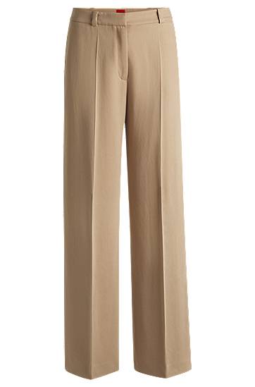 Bukser BOSS Wide Leg Trousers Beige | 50540807