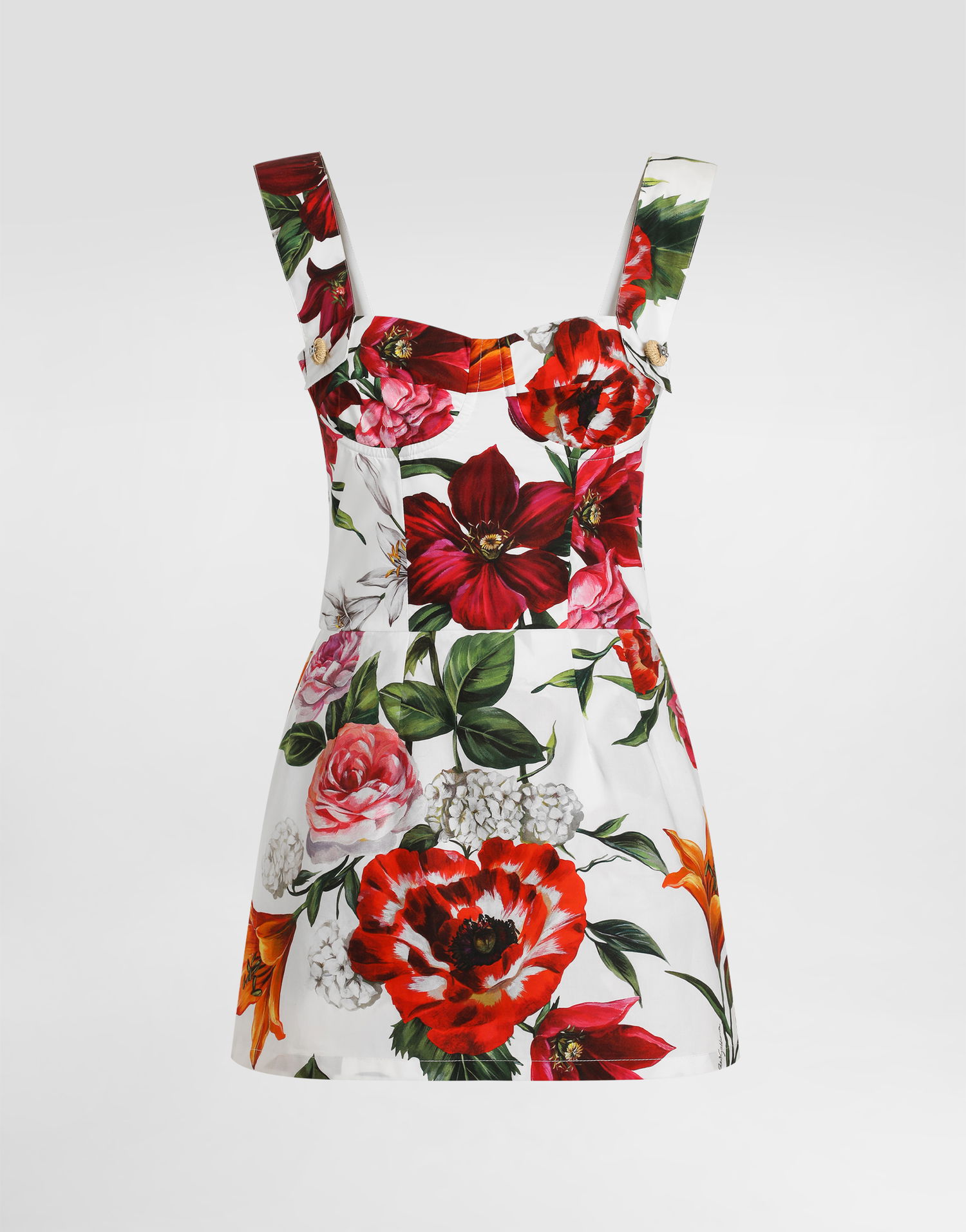 Kjole Dolce & Gabbana Dolce & Gabbana Flower-Print Poplin Mini Dress Flerfarvet | F7BB8THS5TQHA5PB, 0