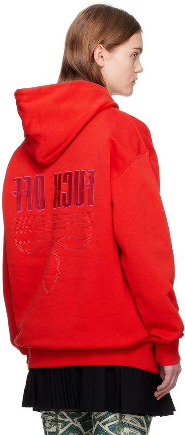 Sweatshirt VETEMENTS Embroidered Hoodie Rød | VL20HD280R, 2