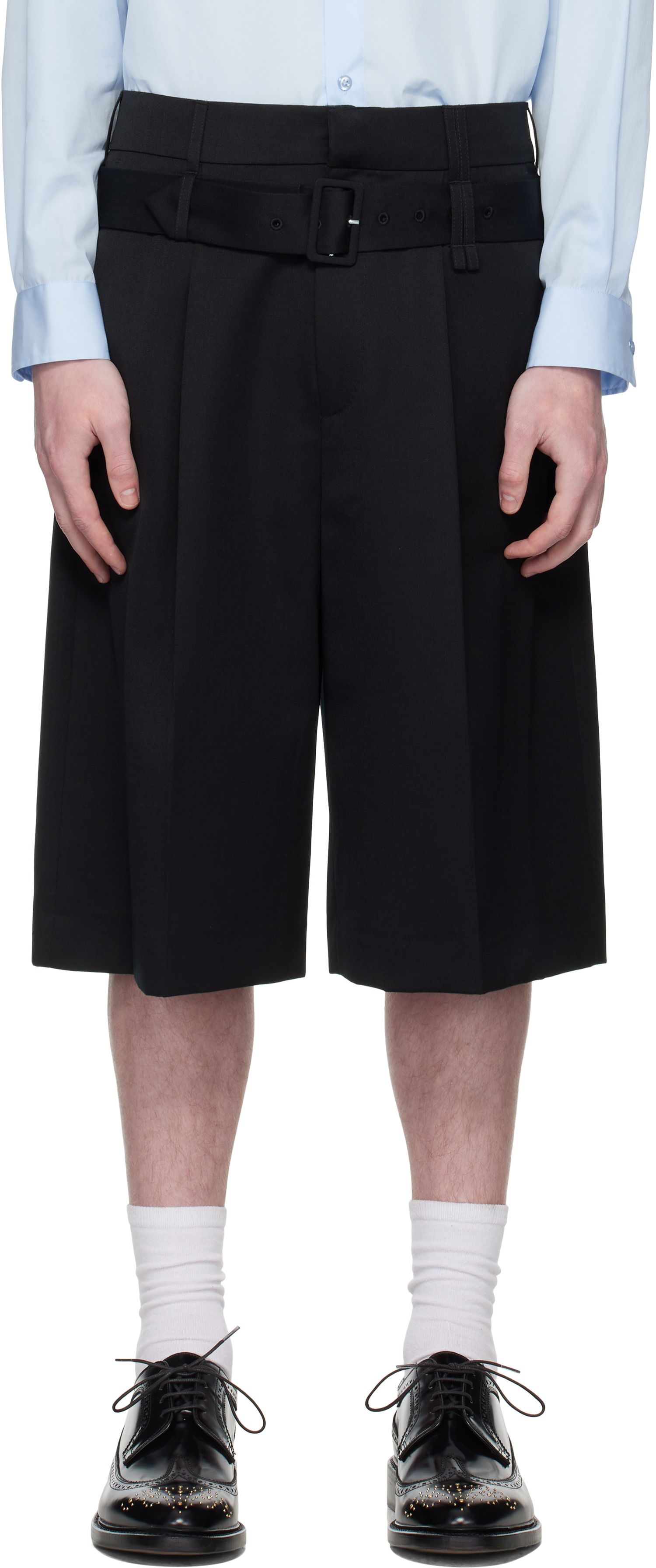 Shorts Simone Rocha Simone Rocha Wide Leg Multi Belt Loop Shorts Sort | 4160 1217, 0