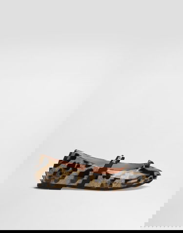 Sneakers og sko Dolce & Gabbana Dolce & Gabbana Printed Shiny Calfskin Ballet Flats Brun | D11294AM568HA93M, 0
