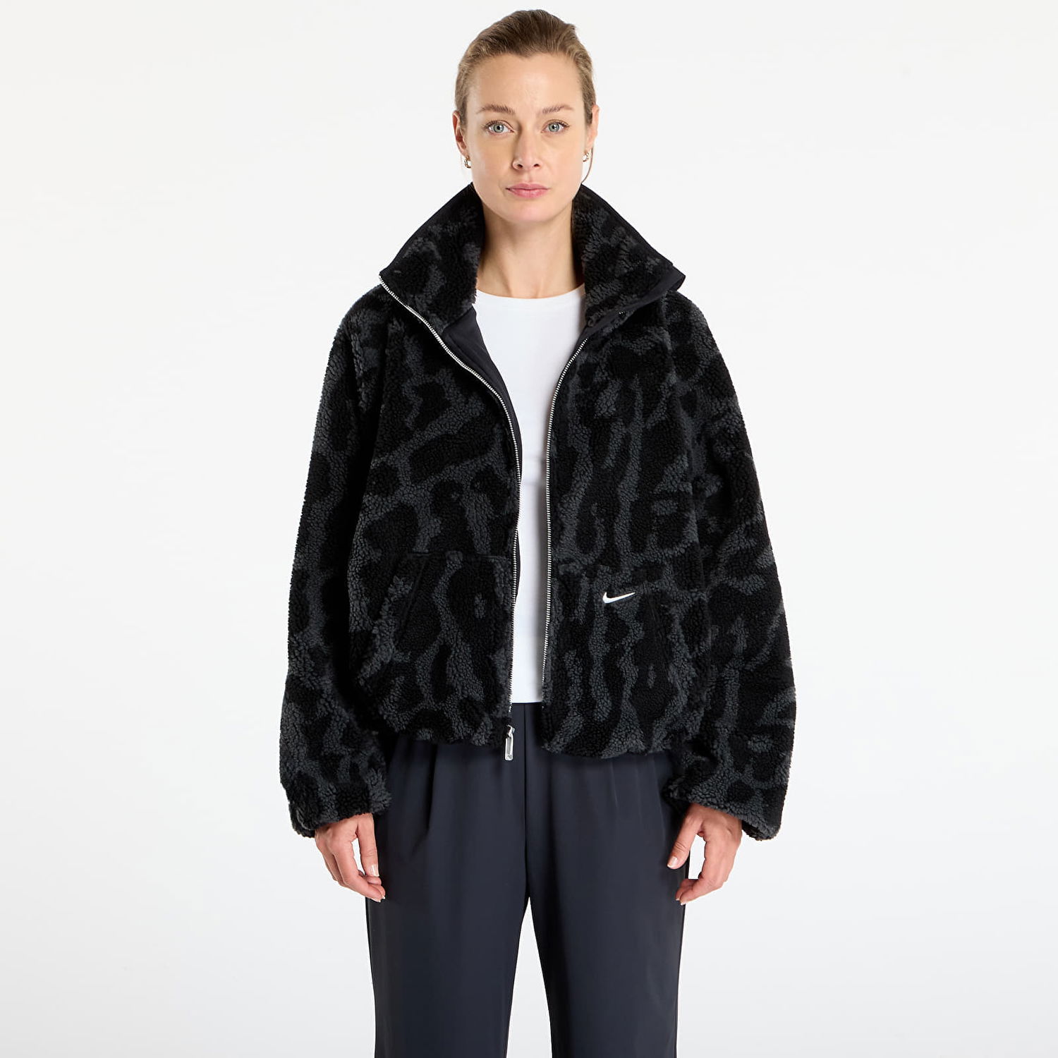 Jakke Nike Sportswear High-Pile Fleece Jacket Sort | HV2070-010, 0