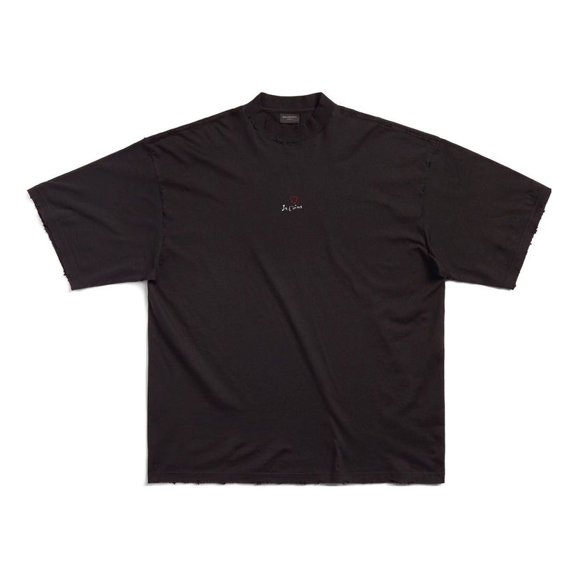 T-shirt Balenciaga Large Fit T-Shirt Sort | 744439TOVM79070