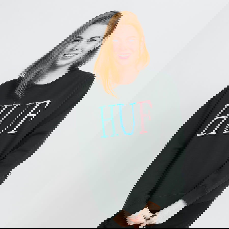 Sweatshirt HUF Crewneck Grøn | 076271, 0