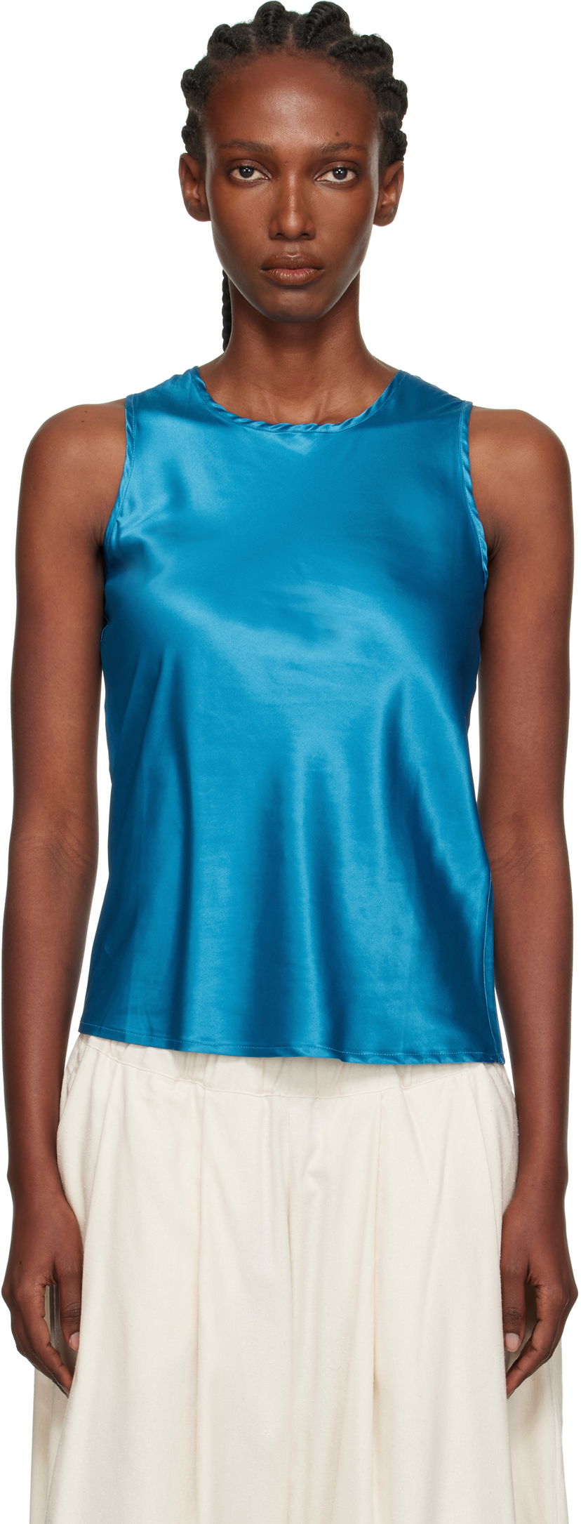 Tanktop Baserange Baserange Dydine Satin Tank Top Blå | TSDYT-EV-AU25