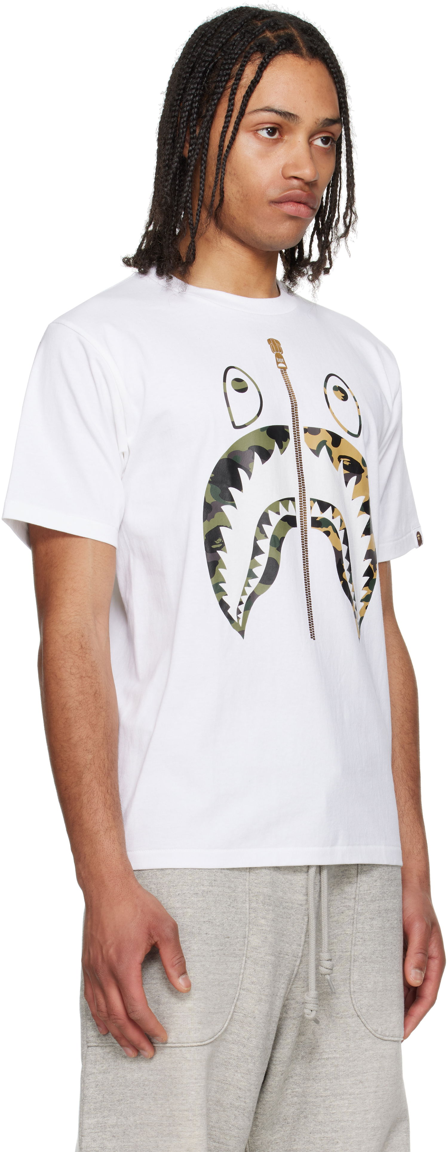 T-shirt BAPE A Bathing Ape 1st Camo Separate Shark Graphic T-Shirt Hvid | 001TEL301018M, 1