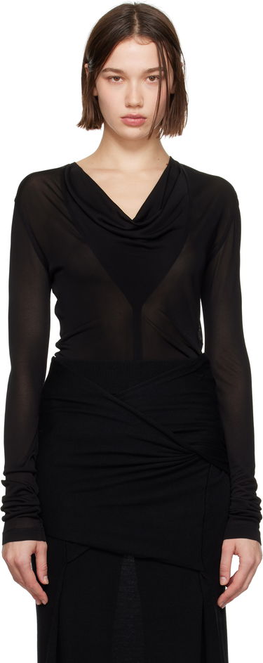 Krop TOTEME TOTEME Draped V-Neck Top Sort | 244-WRT0401-FB0266, 0