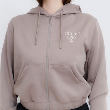 Sweatshirt GUESS Guess Roberta Full Zip Cropped Hoodie Brun | V5RQ20KC3D2-A120, 2