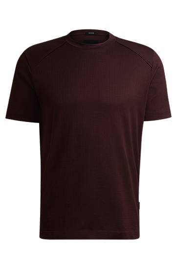 T-shirt BOSS Regular-Fit Ripstop T-Shirt Bourgogne | 50520208