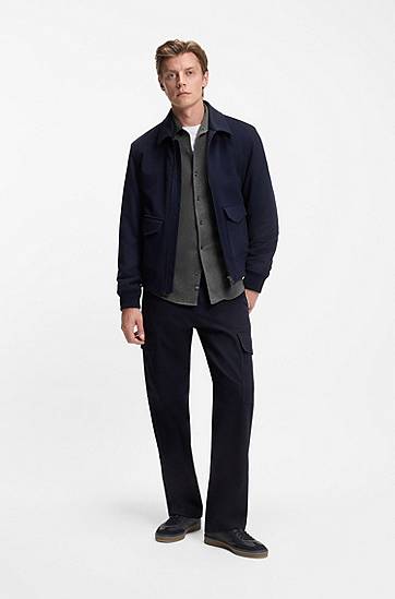 Skjorte BOSS BECKHAM x BOSS slim-fit shirt in cotton jersey Grå | 50554861, 1