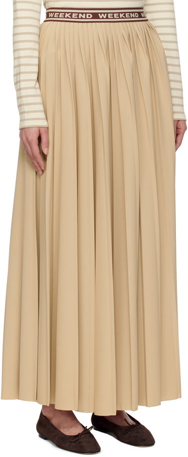 Nederdel Max Mara Weekend Max Mara Bleu Pleated Maxi Skirt Beige | 2515771031600, 1