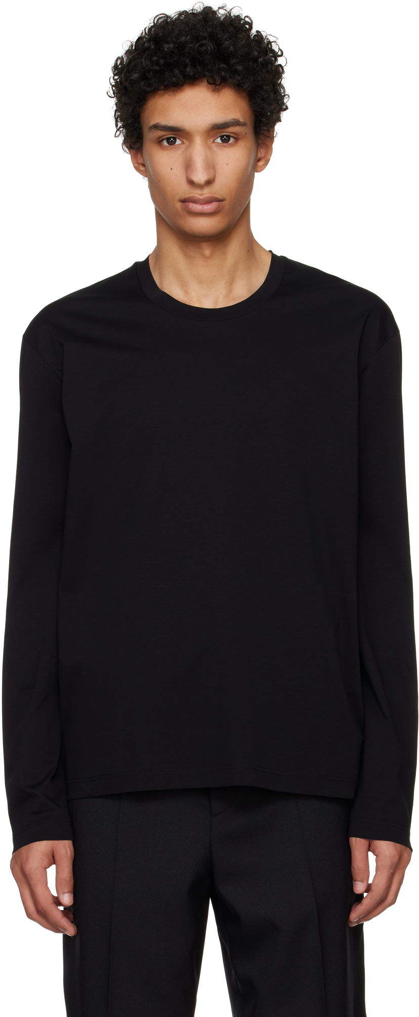 T-shirt Jil Sander Jil Sander Logo Flag Long Sleeve T-Shirt Sort | J22GC0201_J45051