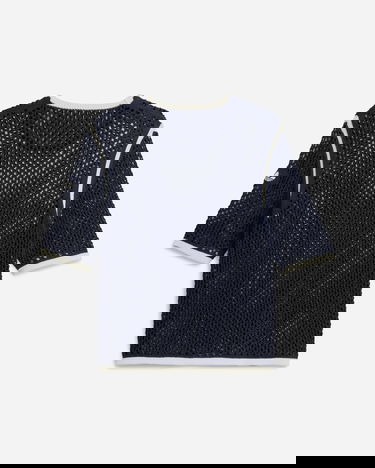 Crop top adidas Originals Wales Bonner Knit Tee Mørkeblå | KA7052, 2