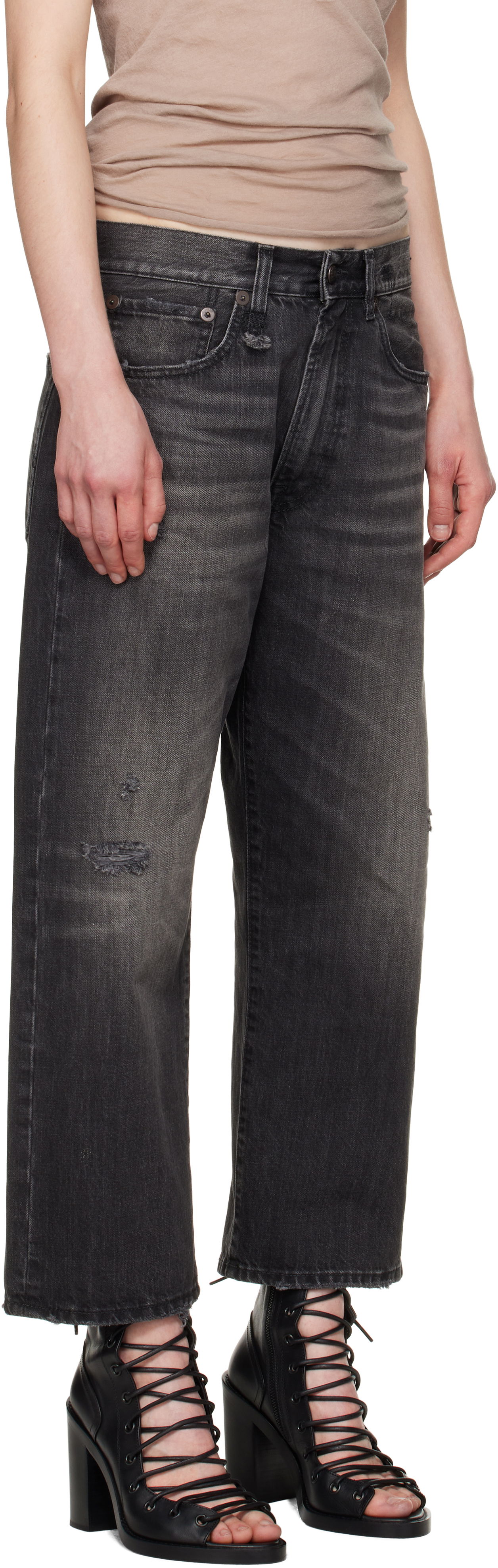 Jeans R13 R13 X-Boyfriend Distressed Jeans Sort | R13WD211-D284A, 1